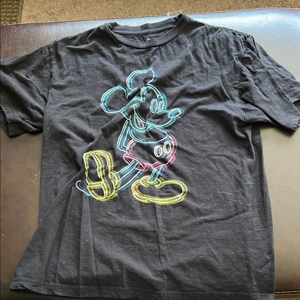 Kid’s Neon Lights Mickey Mouse T-shirt, Size S